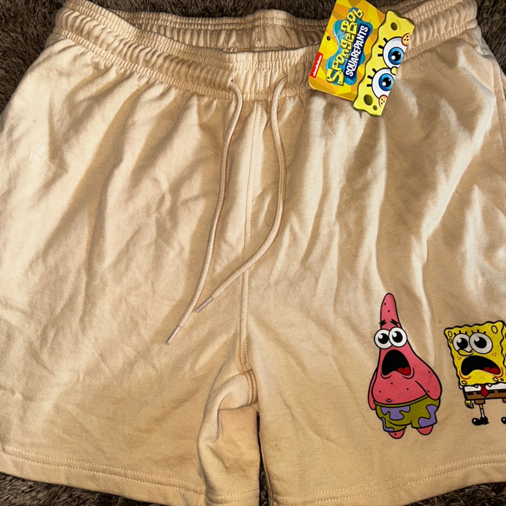 Nickelodeon Tan Casual Shorts with Decorative Patches